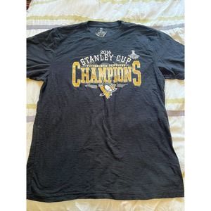 NHL Stanley Cup Champions Hockey Shirt Large Pittsburg Penguins Short Sleeve XXL